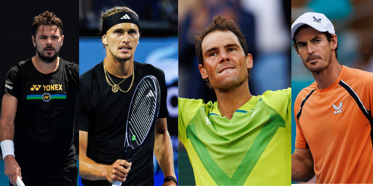 Stan Wawrinka - Australian Open 2021, Alexander Zverev - Miami Open 2024, Rafael Nadal - Roland Garros 2022, Andy Murray - Miami Open 2024